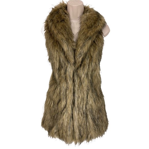 Live a Little Jackets & Blazers - Size Medium FAUX FUR LONG VEST (Knit Back) Fall Winter Sweater Coat Jacket